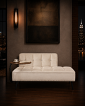 Creme de la Creme Velvet Two-Seater with Side Table