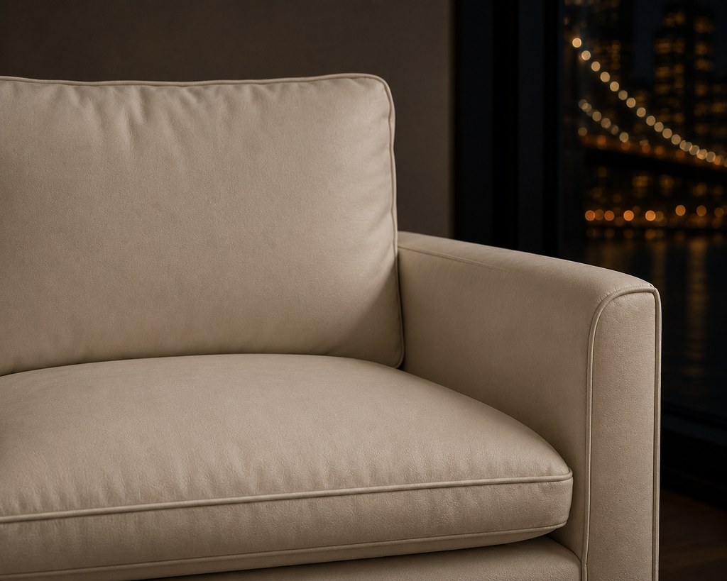 Throwback Crema Leather Sofa Chair (Set of 2)