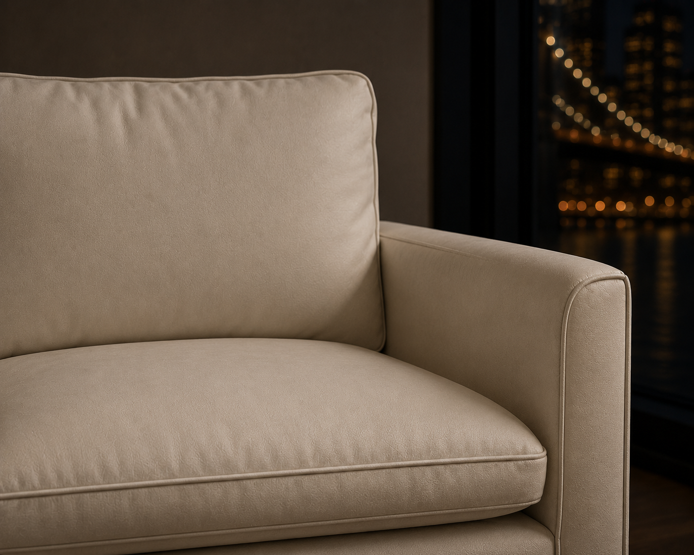 Throwback Crema Leather Sofa Chair (Set of 2)