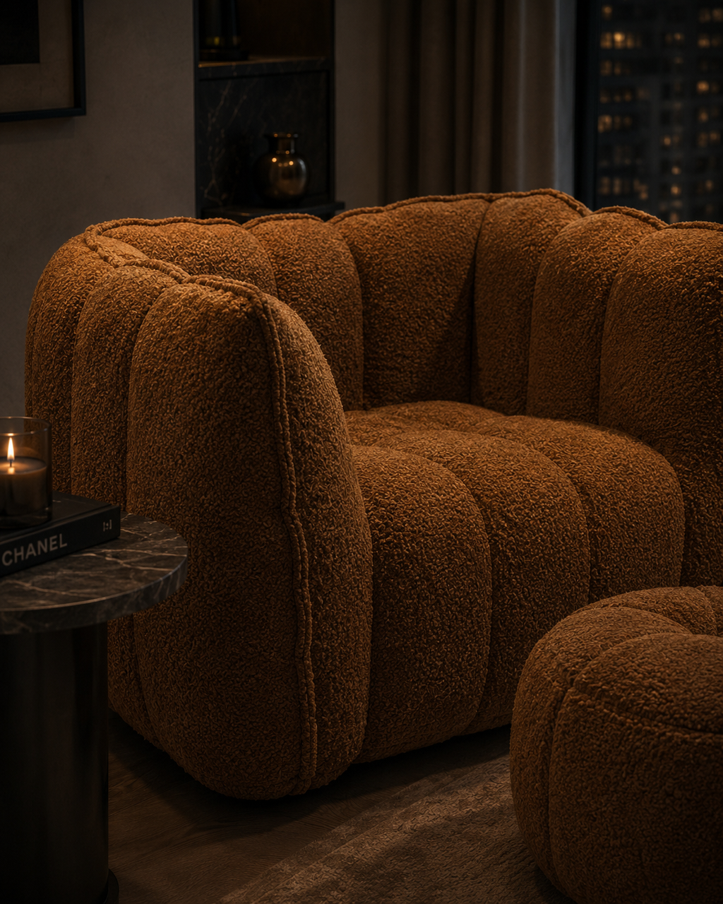 Uptown Cozy Bean Bag Chair with Ottoman