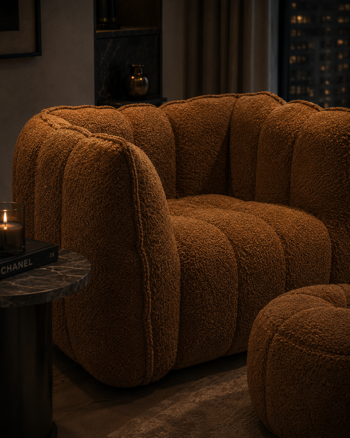 Uptown Cozy Bean Bag Chair with Ottoman
