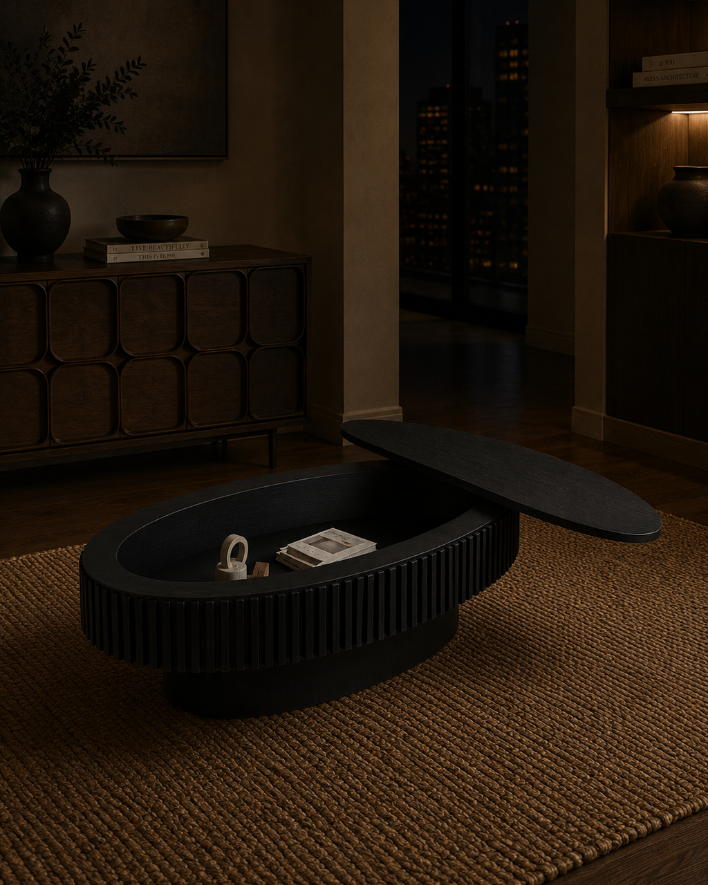 Back to Black Oval Coffee Table