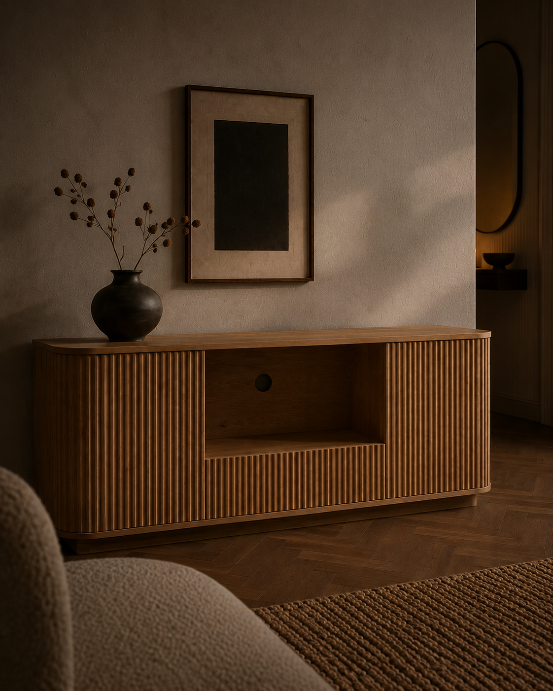 Nina Simone Oval TV Stand