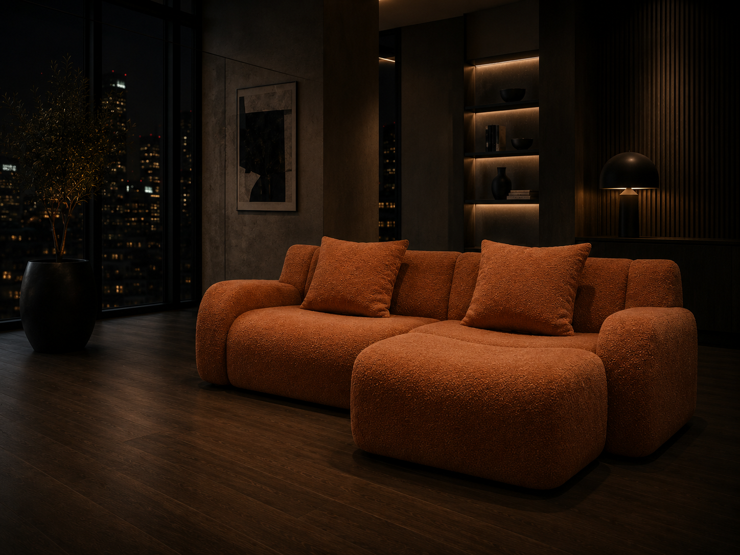 Channel Orange Teddy Sofa